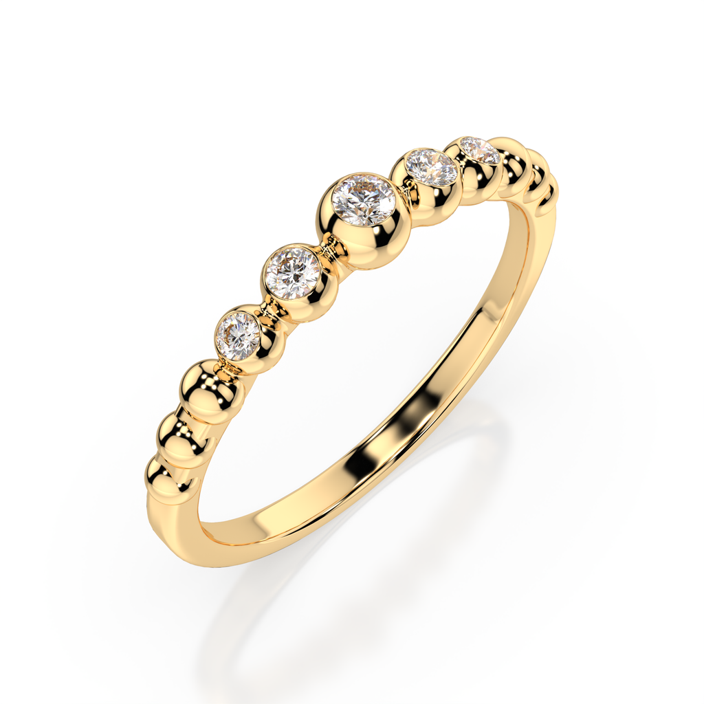 Золота каблучка з діамантом «Вічність»