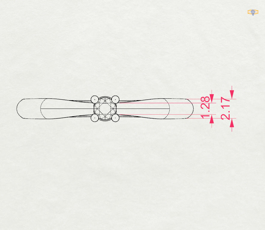 Золота каблучка з діамантом «Класика»