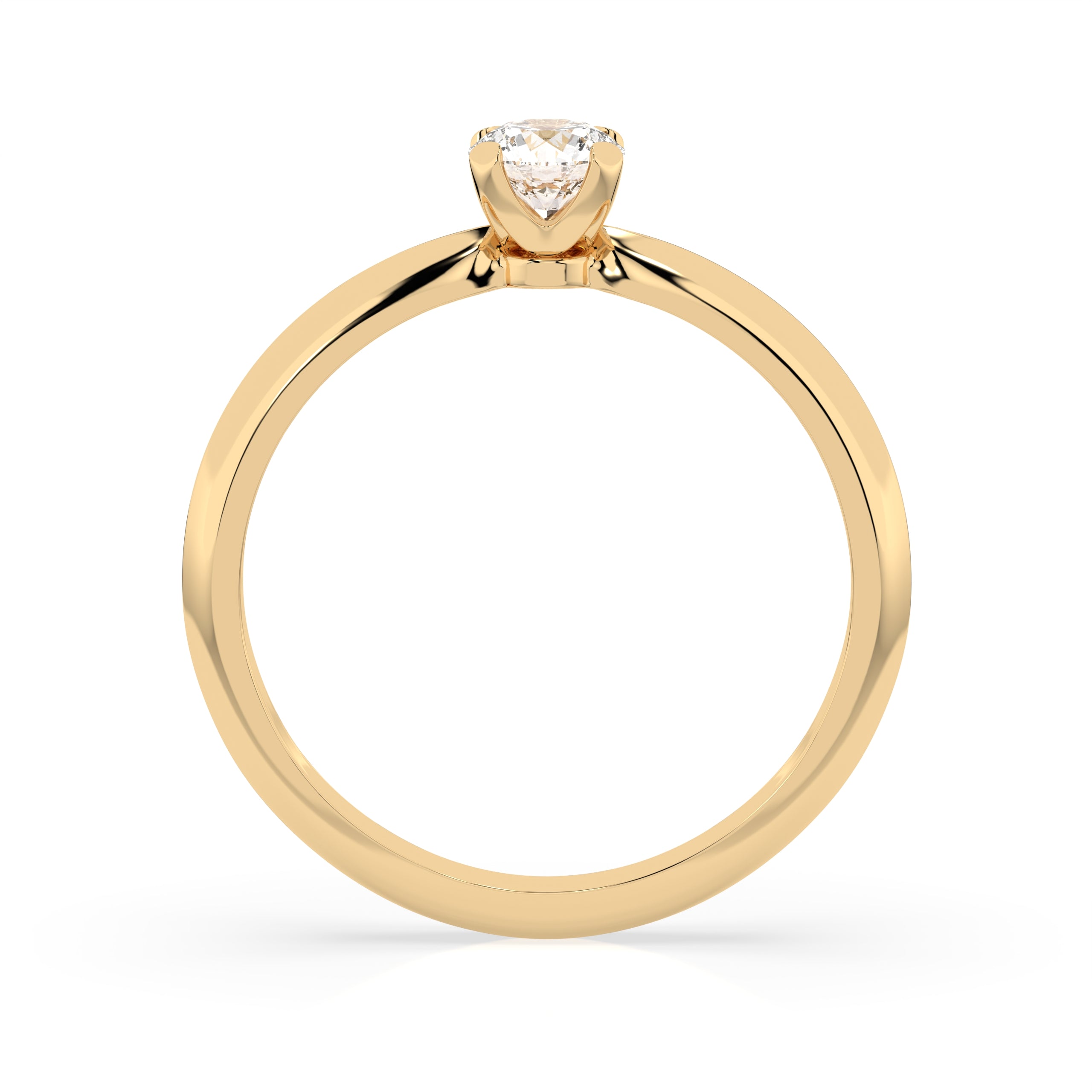 Золота каблучка з діамантом «Класика» — Жовте золото