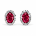 Золоті сережки з рубіном