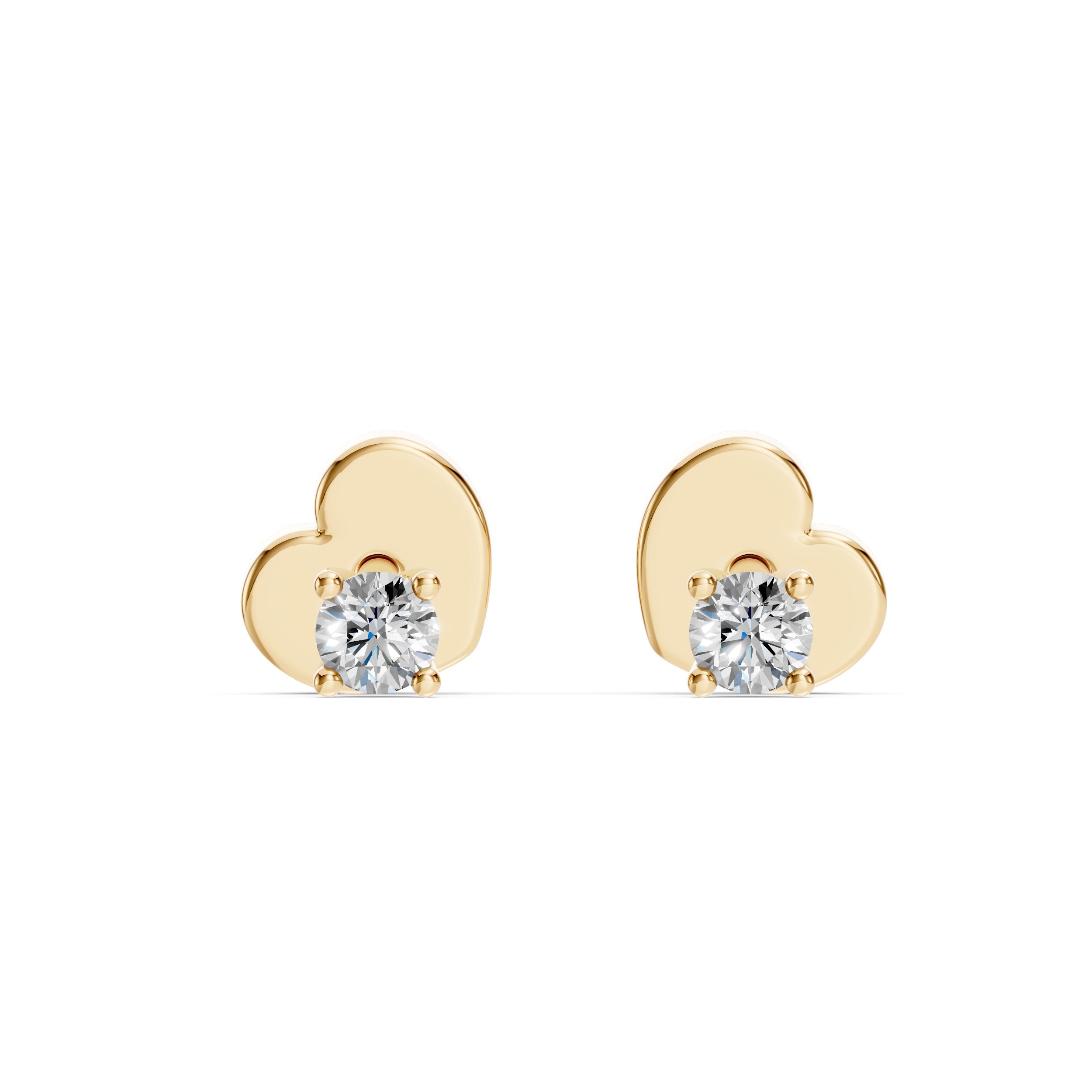 Золоті сережки з діамантом «Класика» — Жовте золото