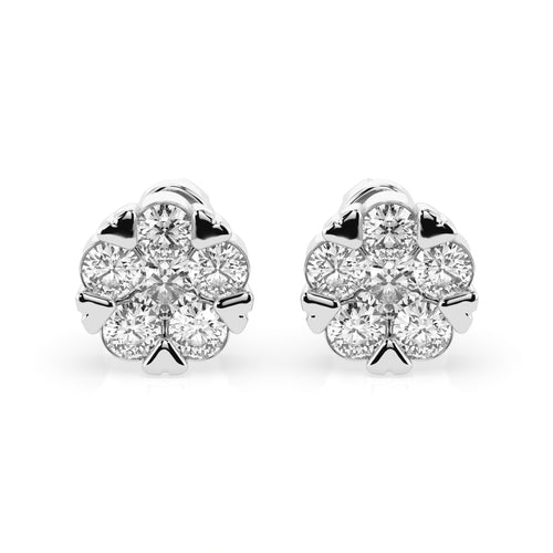 Золоті сережки з діамантом «Ілюзія»