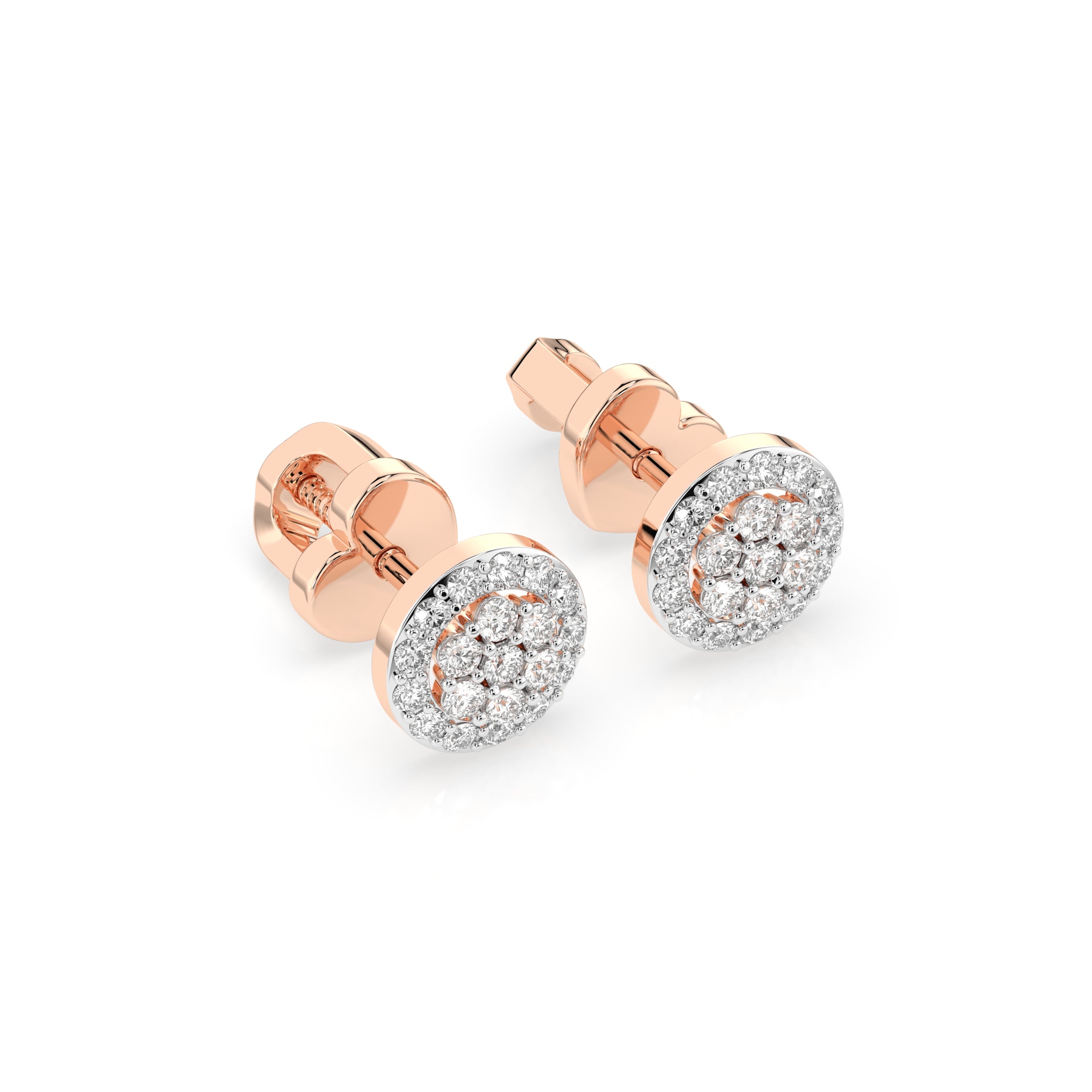 Золоті сережки з діамантом «Мінімалізм» — Червоне золото