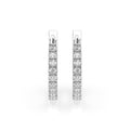 Золоті сережки з діамантом «Вічність» — Біле золото