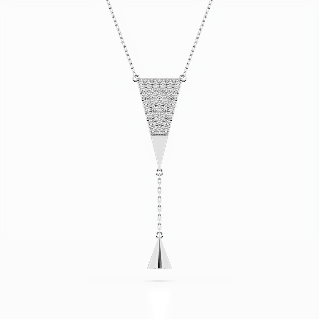 Золоте кольє з діамантом «Мінімалізм» — Біле золото