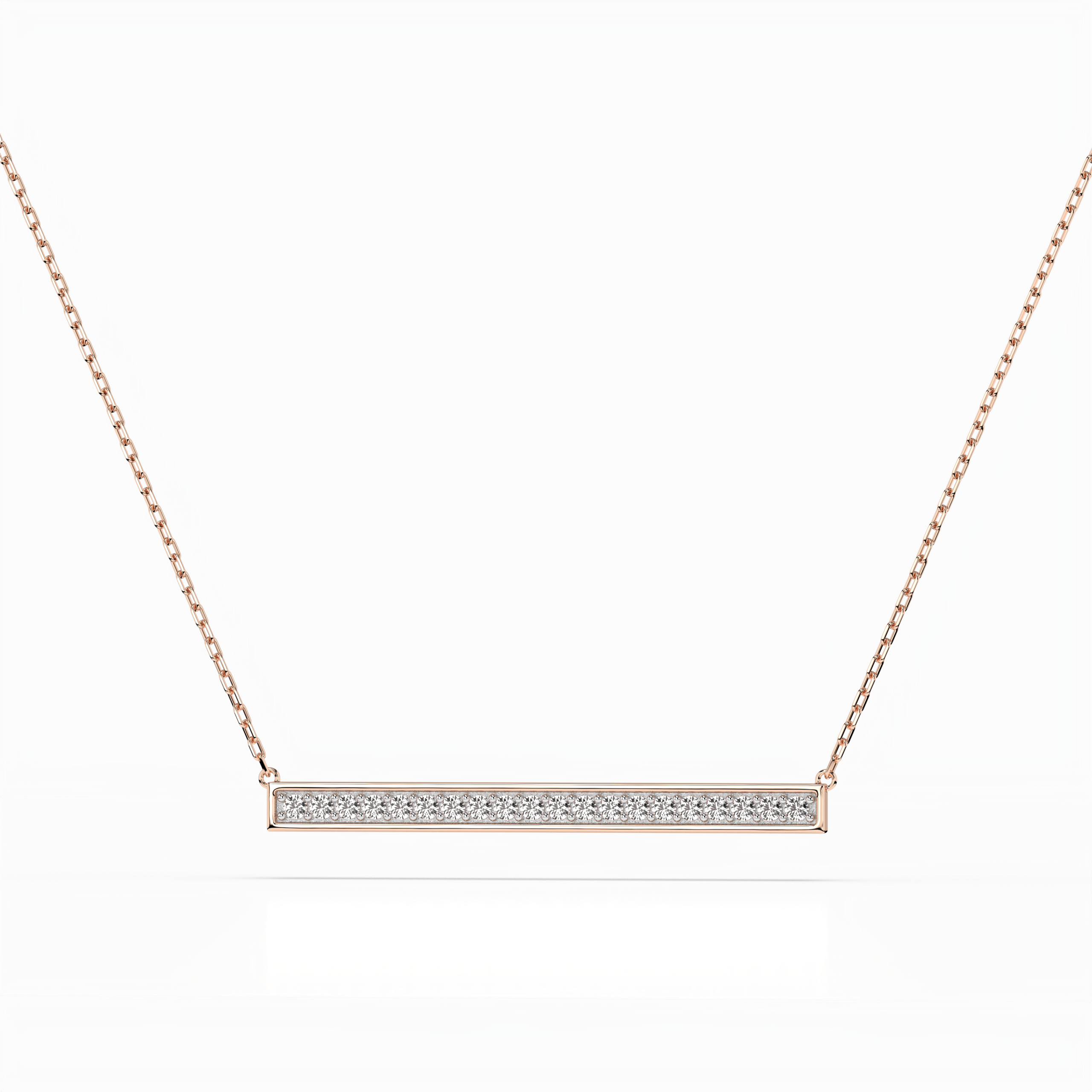 Золоте кольє з діамантом «Мінімалізм» — Червоне золото