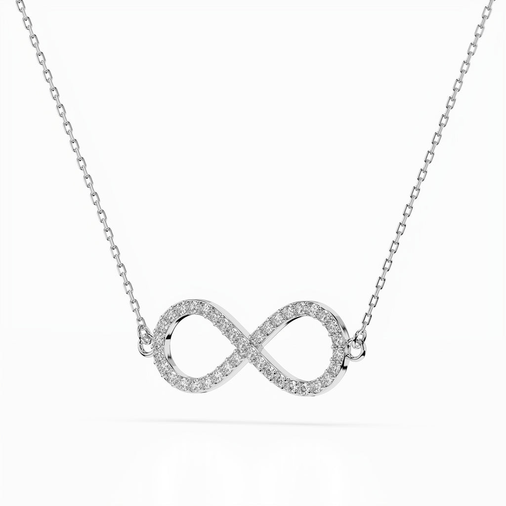 Золоте кольє з діамантом «Мінімалізм» — Біле золото