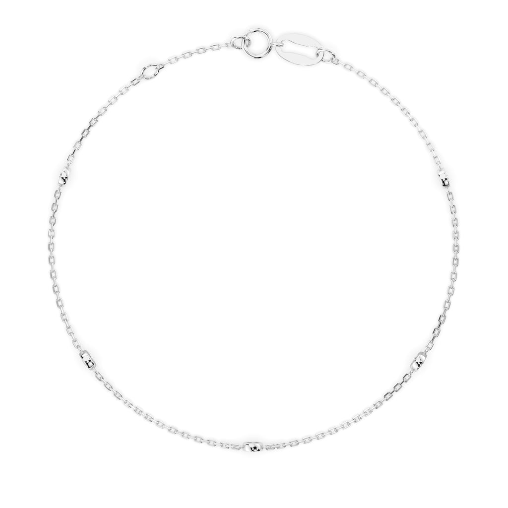 Золотий браслет з діамантом «Мінімалізм» — Біле золото
