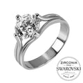 Срібна каблучка з великим каменем Swarovski Мадлен