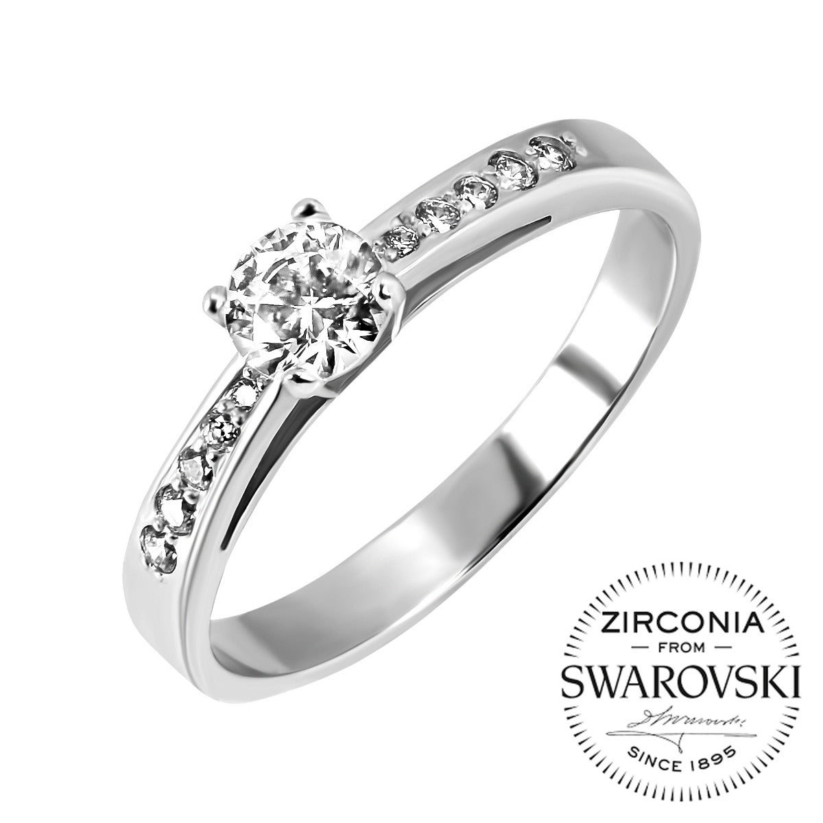 Срібна каблучка з камінням Swarovski Франческа