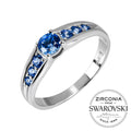 Срібна каблучка з синім камінням Swarovski Халларі