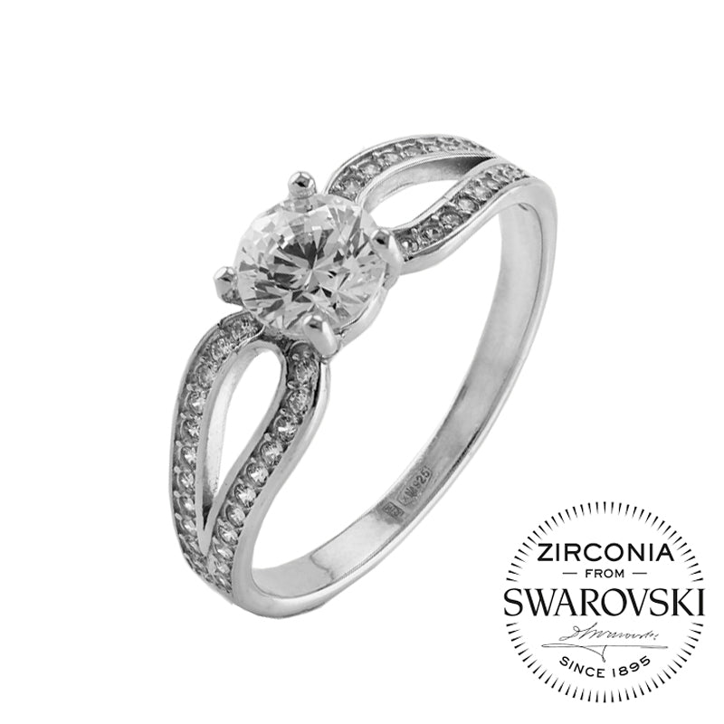 Срібна каблучка з камінням Swarovski Катріна