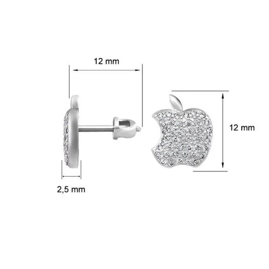 Срібні сережки-пусети Яблучко
