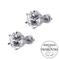 Срібні сережки пусетні з камінням Swarovski Ідилія