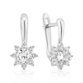 Срібні сережки Квітка з фіанітами
