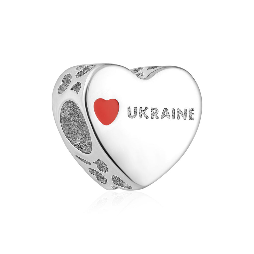 Срібна підвіска Серце України