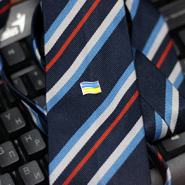 Срібна шпилька з емаллю Прапор України