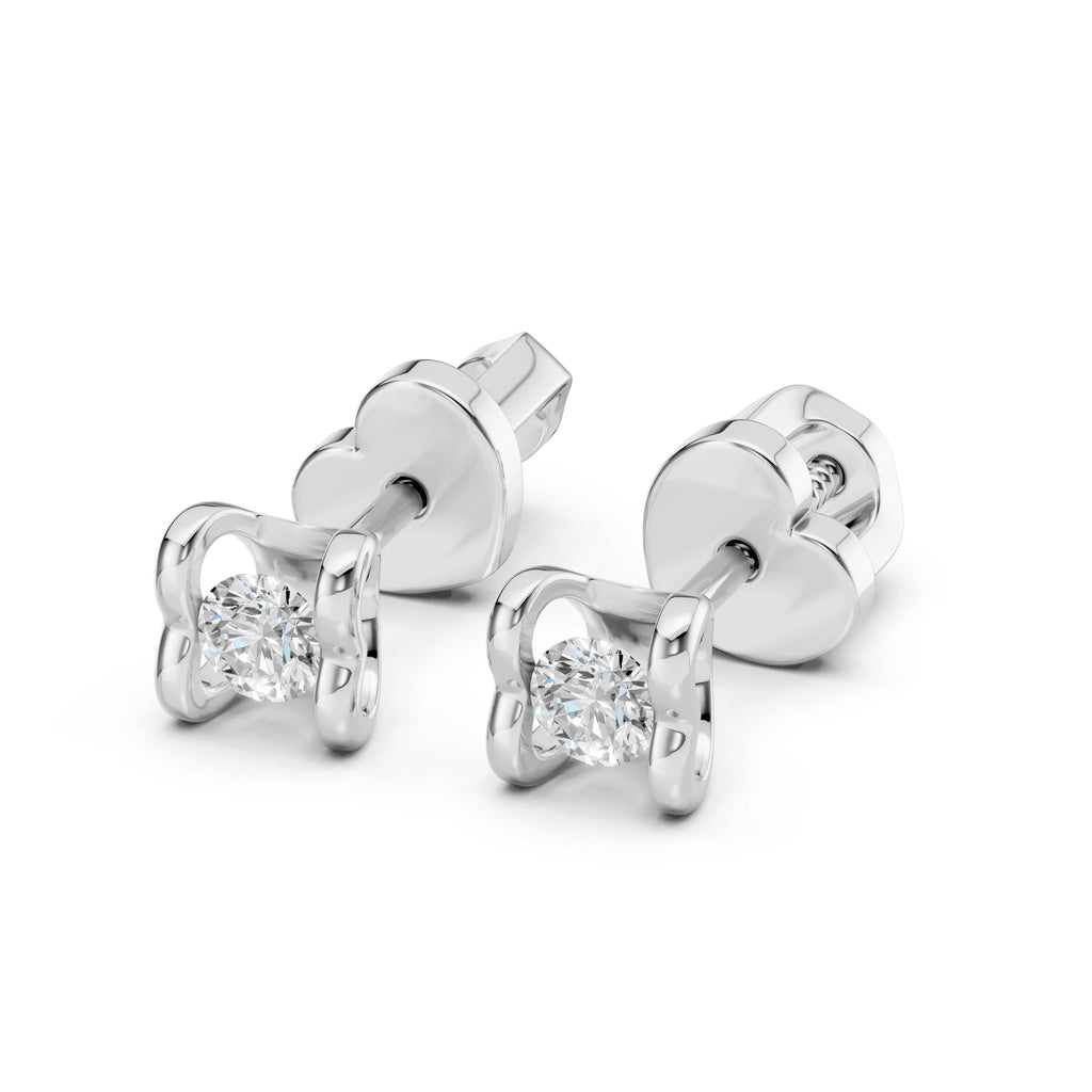 Золоті сережки з вирощеним діамантом «Класика»