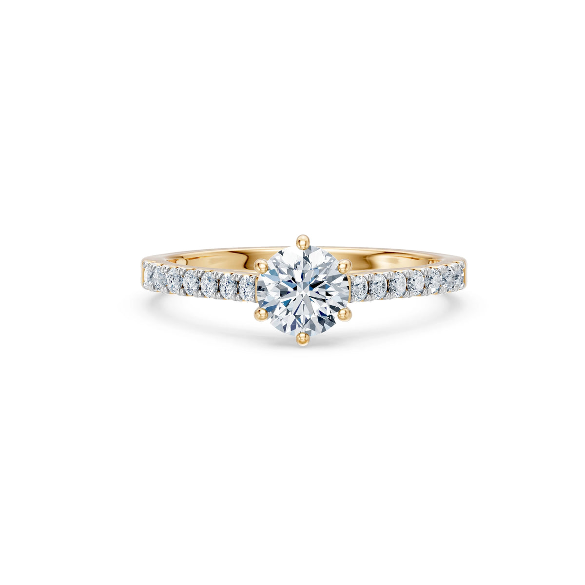 Золота каблучка з діамантом «Вічність» 0.7 ct